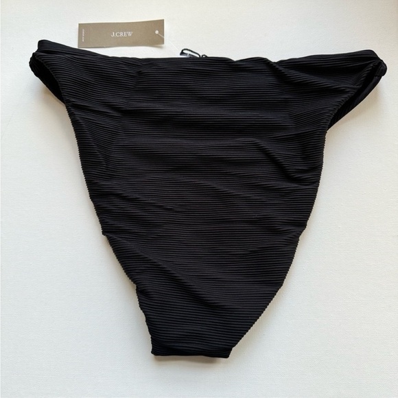 J. Crew Ribbed High-Rise Cheeky Bikini Bottom – Black Size XS & M BE808 - Picture 3 of 15